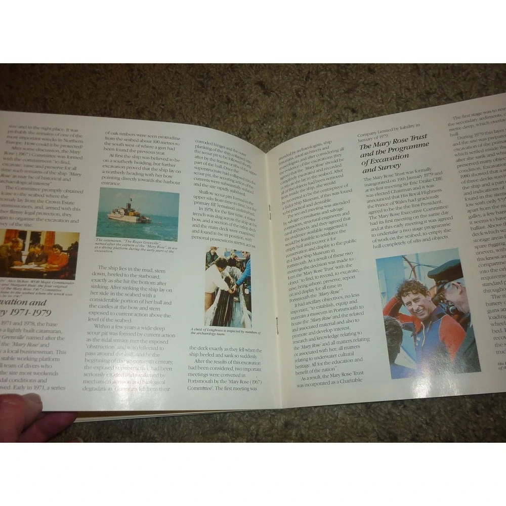 1982 The Mary Rose Trust Guidebook Henry VIII Tudor Ship‎ Prince Charles Sign Ad
